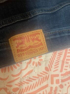 Levi's Blue Denim Jeans with Tan Leather Patch